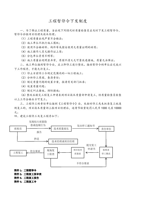 工程暂停令下发制度