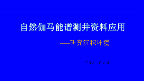 自然伽马能谱测井与沉积环境