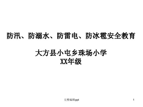 防汛、防溺水、防雷电、防冰雹安全教育ppt课件