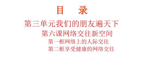 人教版八年级思想品德上册-第六课 网络交往新空间 复习课件(共30 张PPT)