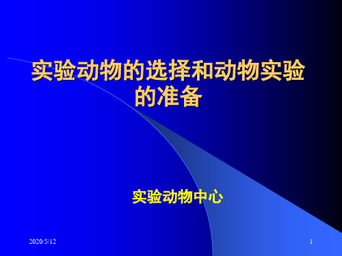 实验动物的选择和动物实验的准备总结