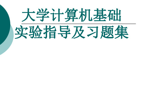 大学计算机基础实验指导及习题集