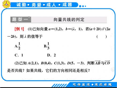 平面向量共线的坐标表示(lianxi)