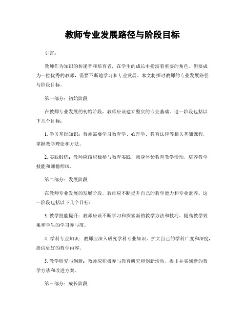 教师专业发展路径与阶段目标