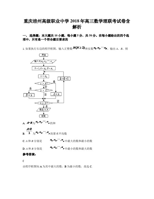 重庆涪州高级职业中学2018年高三数学理联考试卷含解析