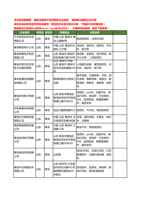 新版山东省青岛收款机工商企业公司商家名录名单联系方式大全34家