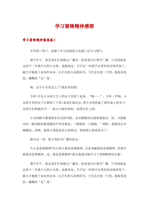 学习雷锋精神感想