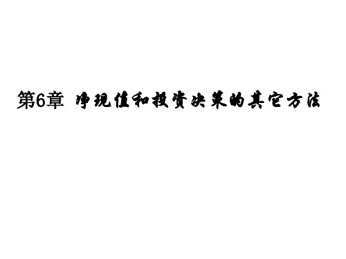 公司理财第八版第6章净现值和投资评价的其他方法1