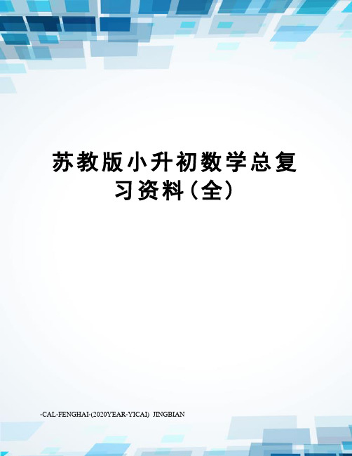 苏教版小升初数学总复习资料(全)