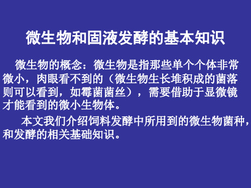 微生物和固液发酵的基本知识