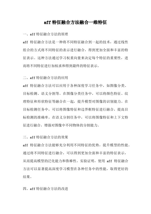 aff特征融合方法融合一维特征