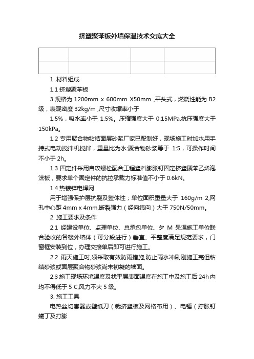 挤塑聚苯板外墙保温技术交底大全