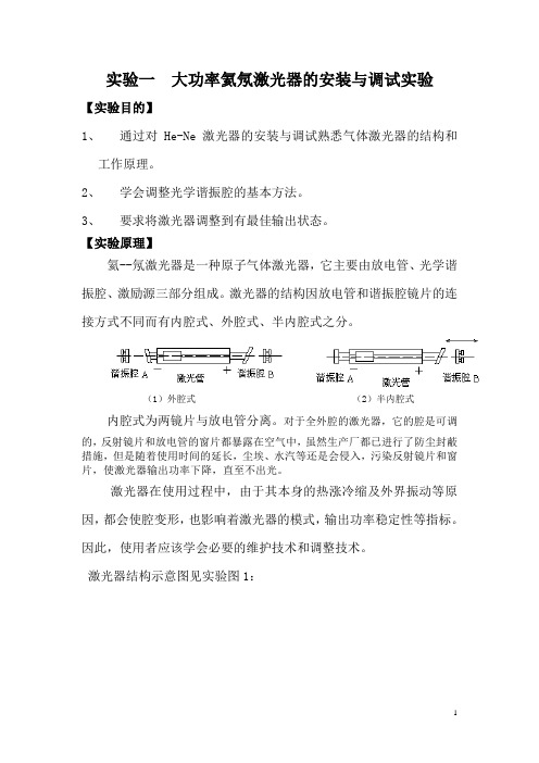 武大光科激光原理四个实验