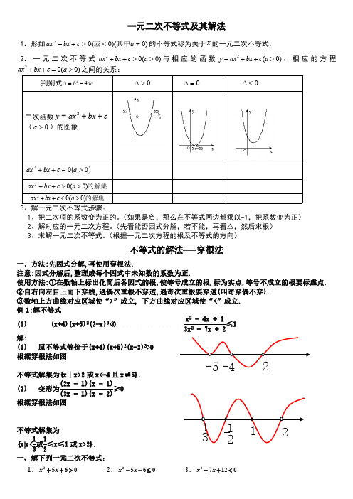 高中数学一元二次不等式练习题(最新-编写)11436