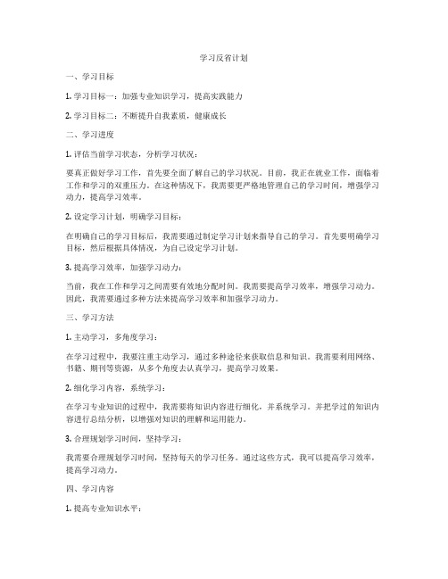 学习反省计划