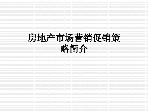 房地产市场营销促销策略简介