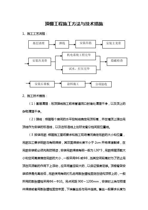 顶棚工程施工方法与技术措施