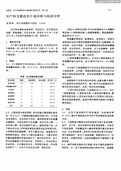 妇产科急腹症的B超诊断与临床分析