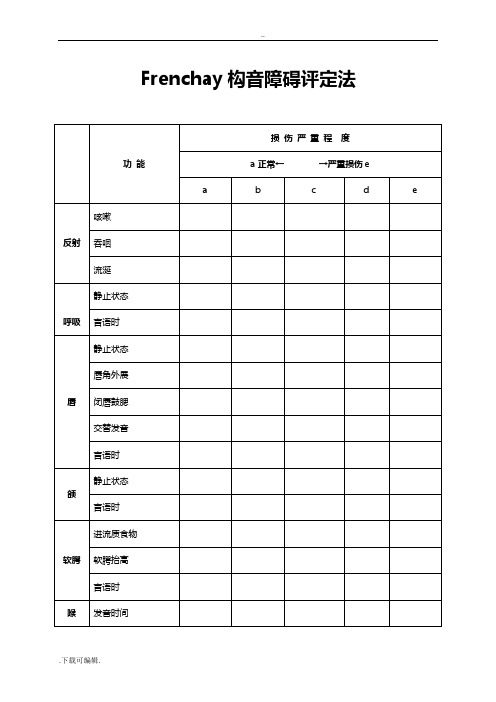 Frenchay构音障碍评定法