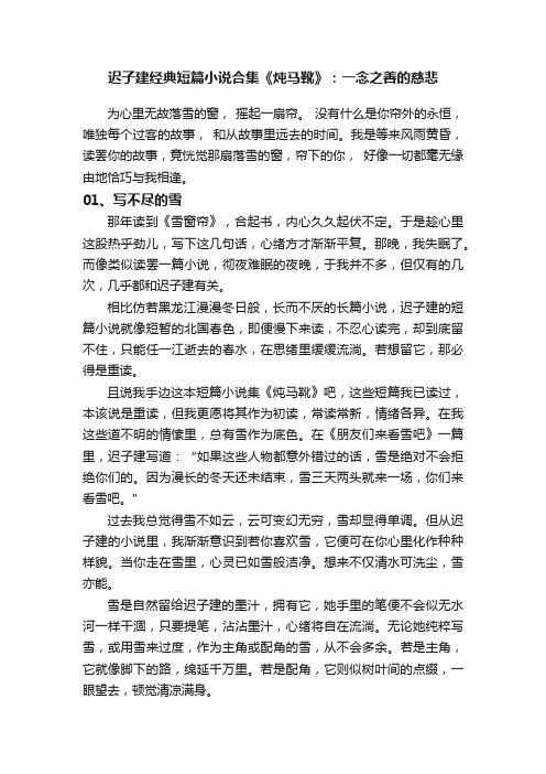 迟子建经典短篇小说合集《炖马靴》：一念之善的慈悲