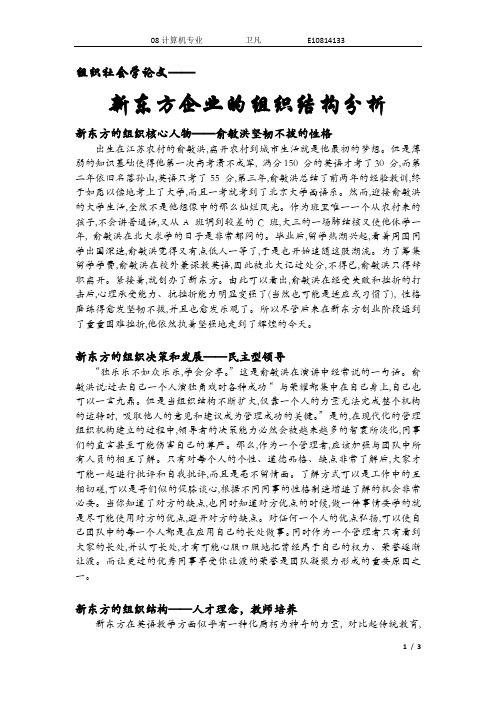 新东方成功组织社会分析