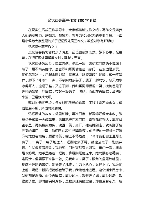 记忆深处高三作文800字5篇