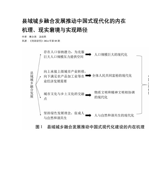 县域城乡融合发展推动中国式现代化的内在机理、现实窘境与实现路径