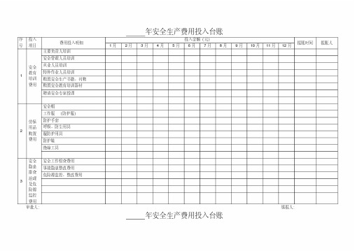 (完整word版)安全生产费用记录台账