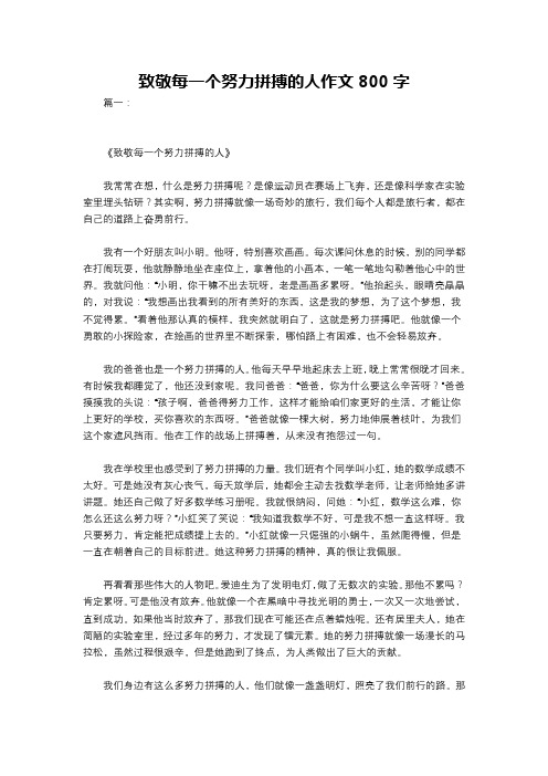 致敬每一个努力拼搏的人作文800字