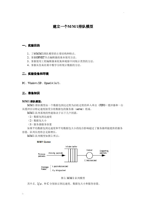 实验三 MM1队列模型实验