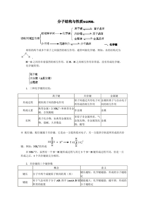 分子结构与性质完美版