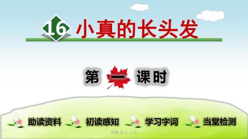 部编新人教版三年级下册语文课件 16.小真的长头发【第1课时】