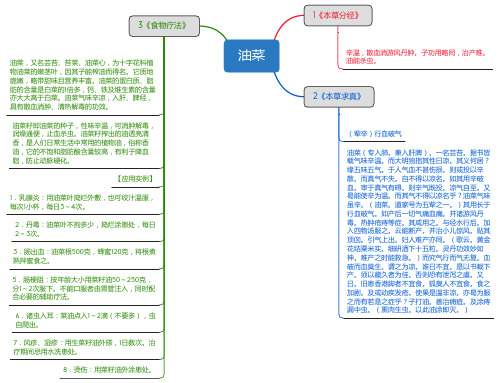 油菜_思维导图_中药学_药材来源详解