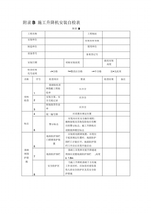 施工升降机安装自检报告(完整版)