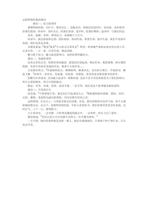远程研修给我的感动