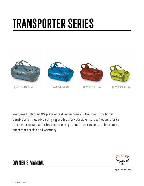 Osprey Transporter Series Owner's Manual