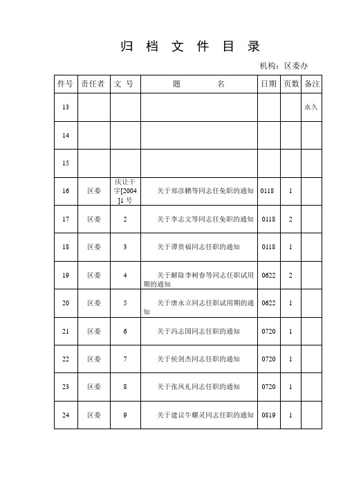 归档文件目录