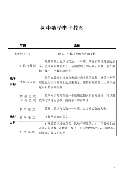 12.5用数轴上的点表示实数