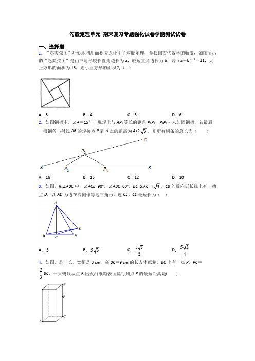 勾股定理单元 期末复习专题强化试卷学能测试试卷