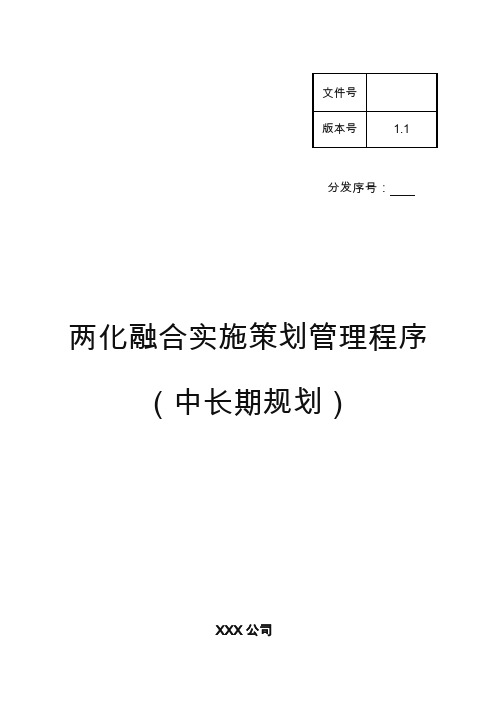 两化融合实施策划管理程序模板