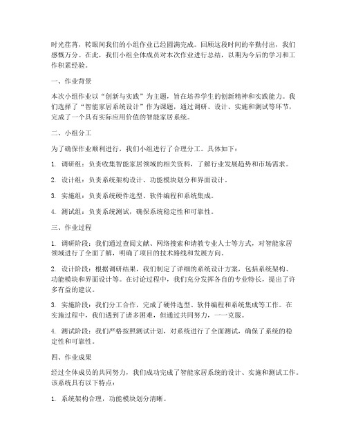 毕业小组作业总结范文