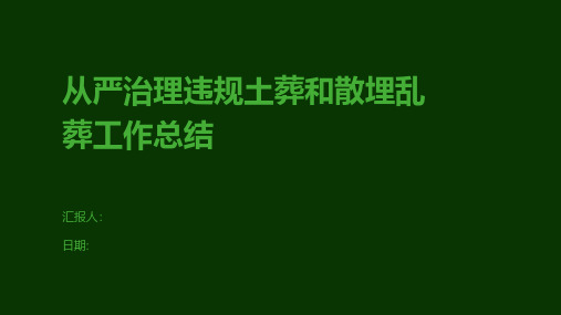 从严治理违规土葬和散埋乱葬工作总结