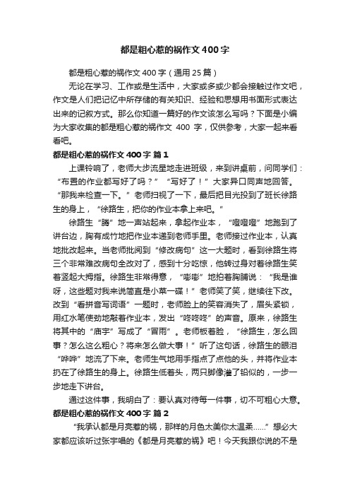 都是粗心惹的祸作文400字