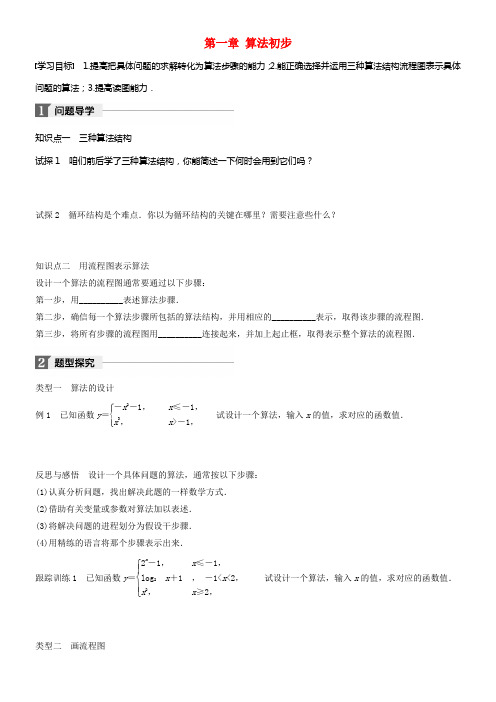 2017_2018版高中数学第一章算法初步习题课学案苏教版必修3