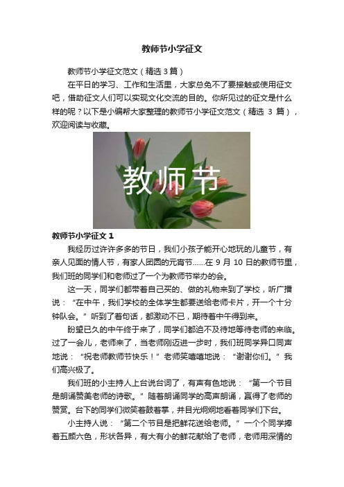 教师节小学征文