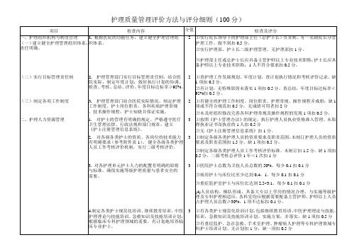 护理质量管理评价方法与评分细则(二级)