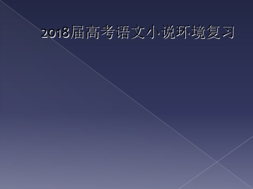 2018届高考语文小说环境复习