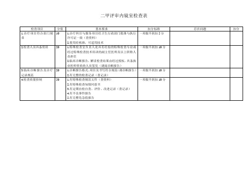 二甲评审内镜室检查表