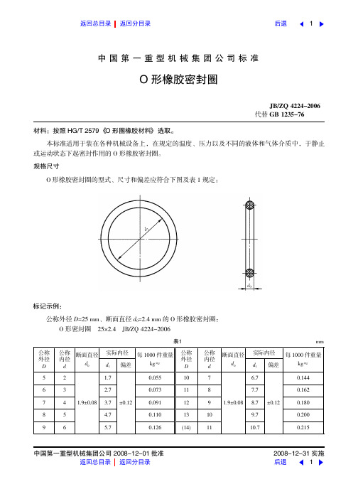 O形橡胶密封圈