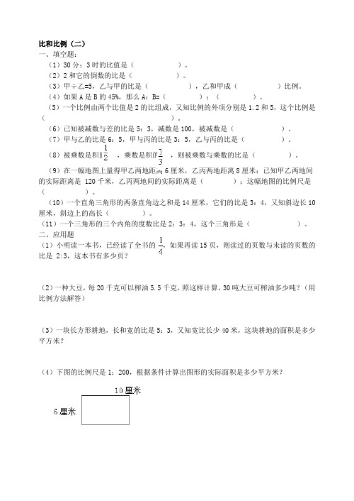 六年级数学   比和比例(二)